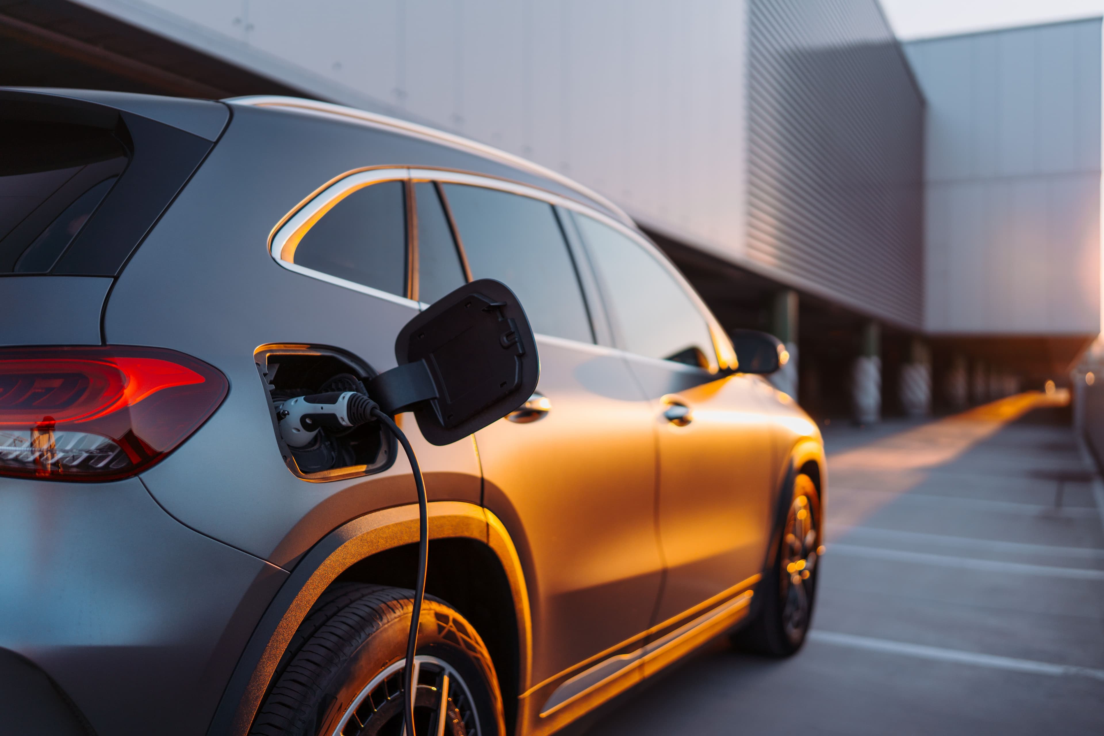 Electric Vehicle at sunset