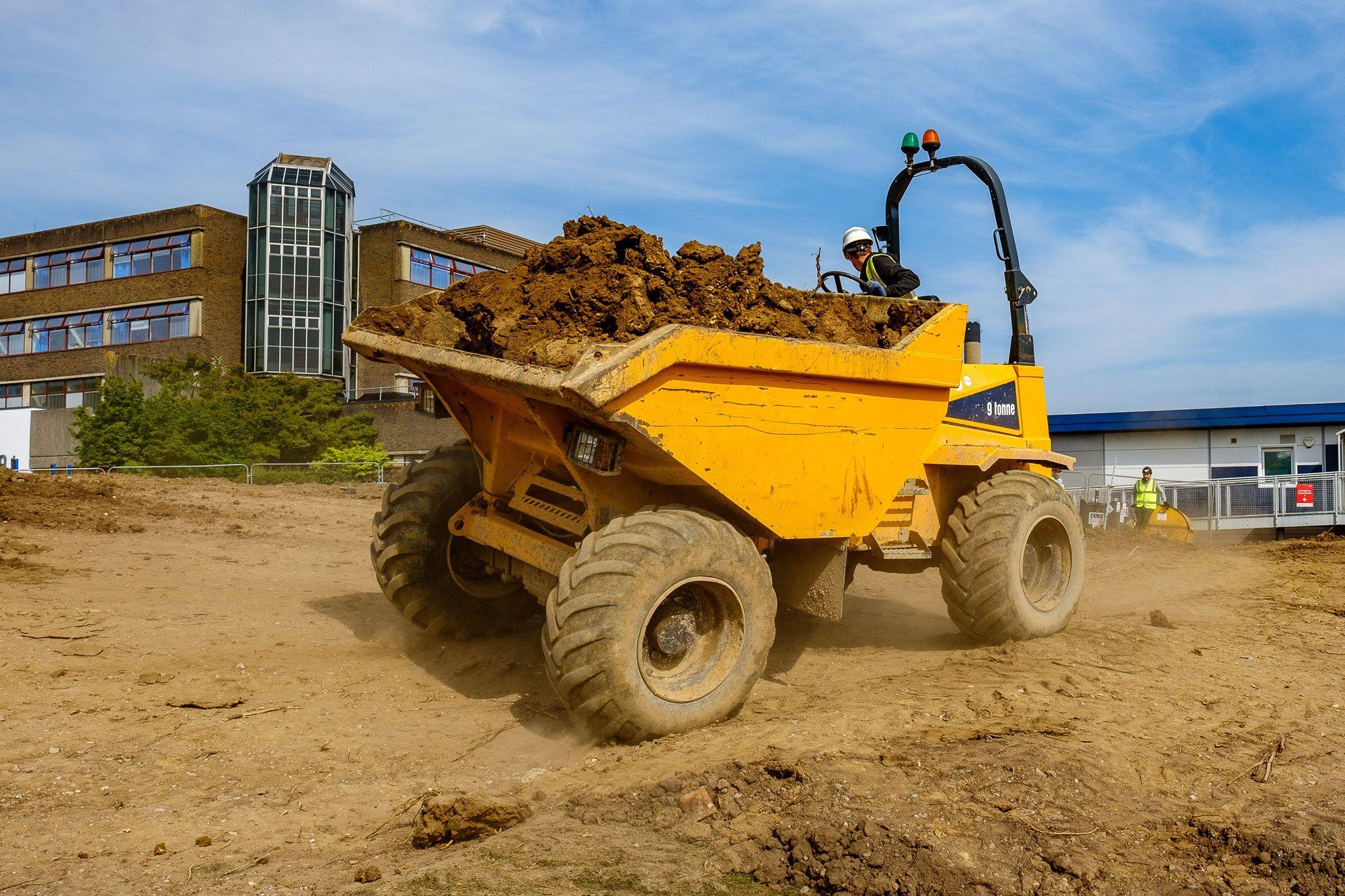 Dumper Truck loaded with material 