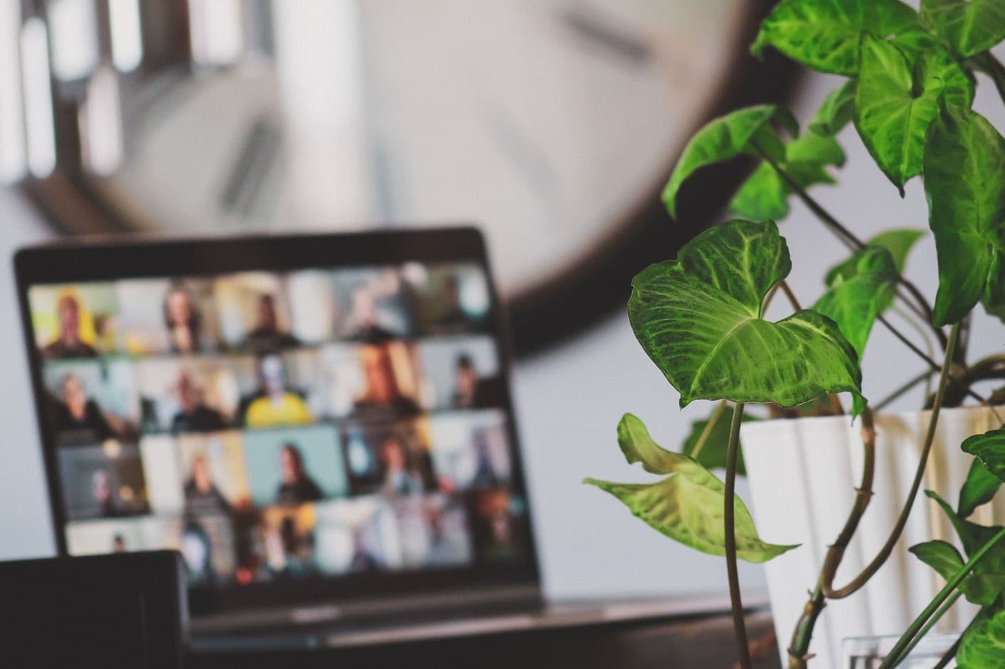 Multiple people attending an online video call