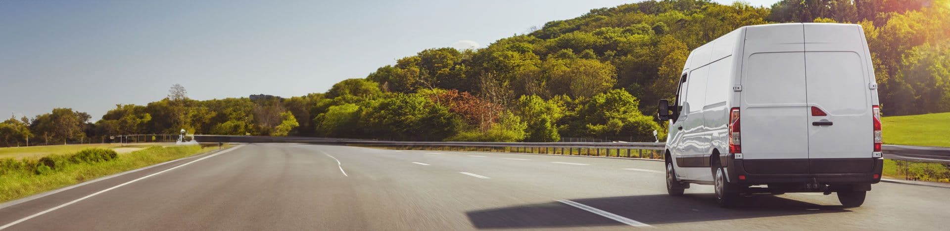 Van driving on a motorway