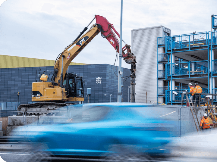 Excavator at a construction site