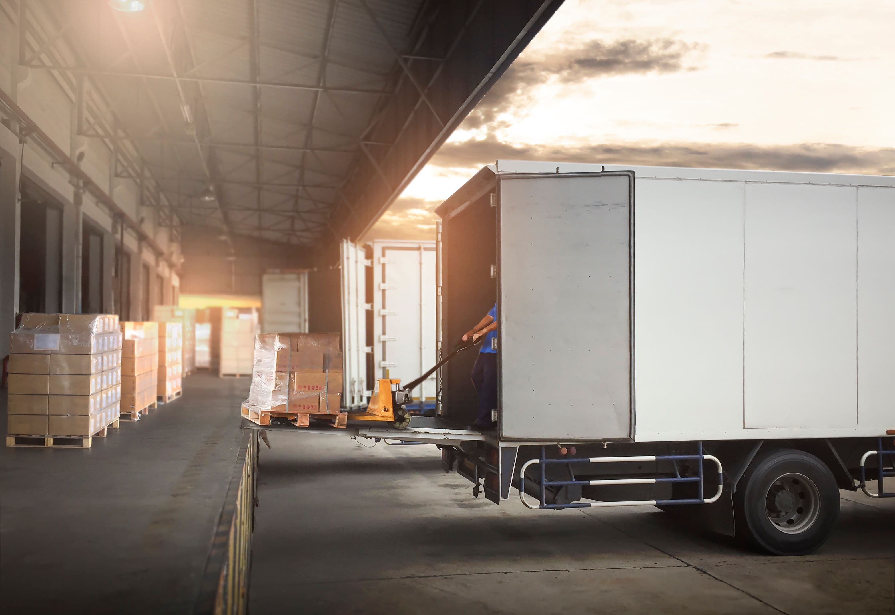 Unloading a HGV at a warehouse