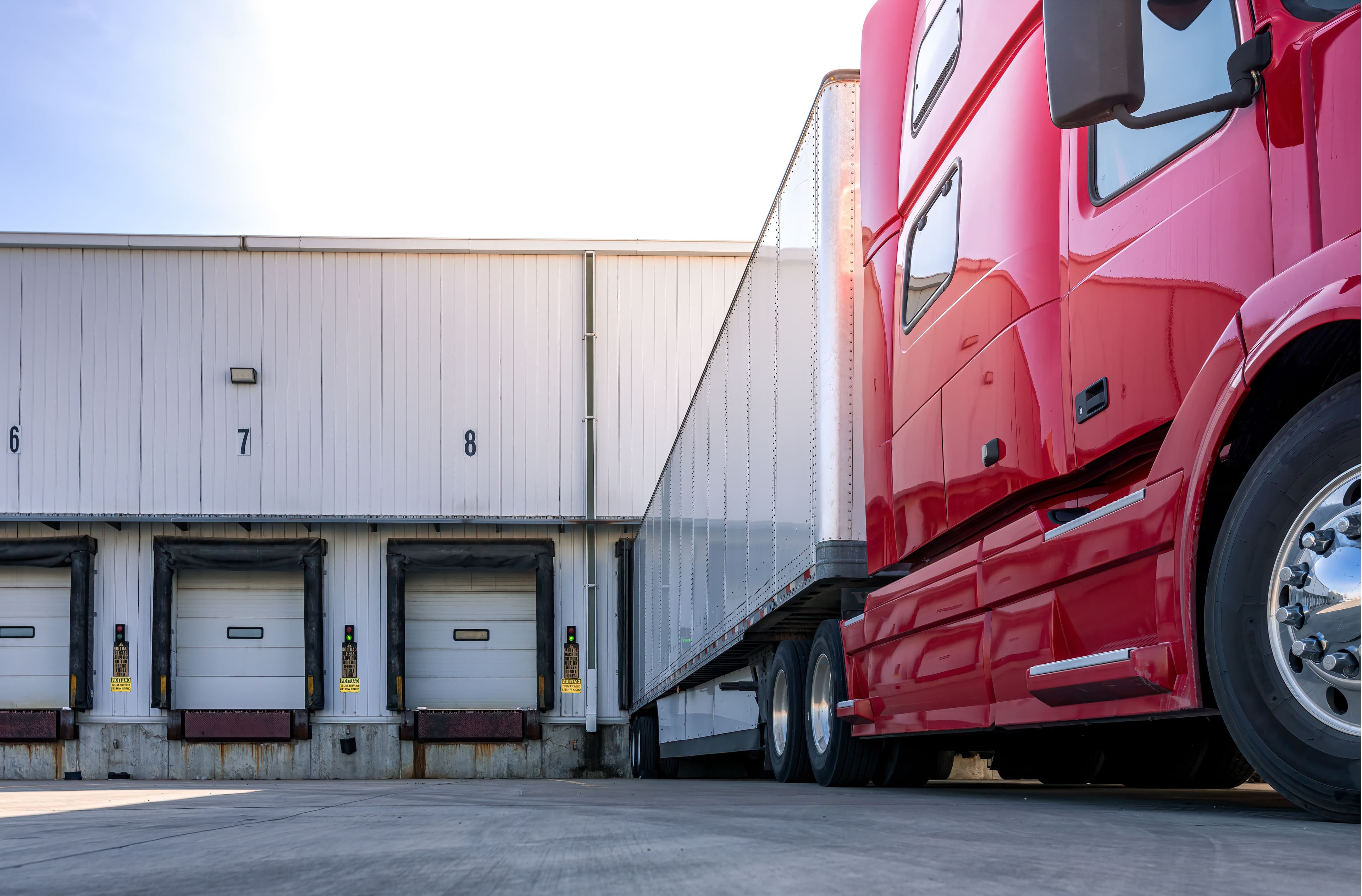 HGV truck and trailer at a distribution centre