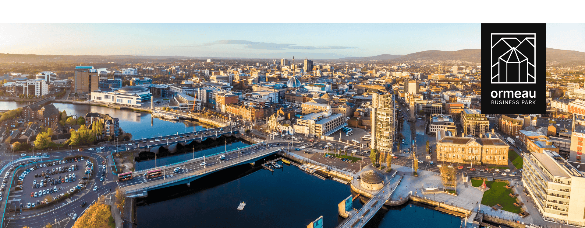 wide angle shot of belfast city